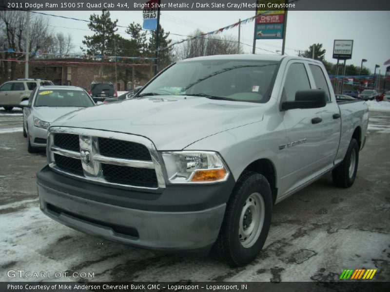 Bright Silver Metallic / Dark Slate Gray/Medium Graystone 2011 Dodge Ram 1500 ST Quad Cab 4x4