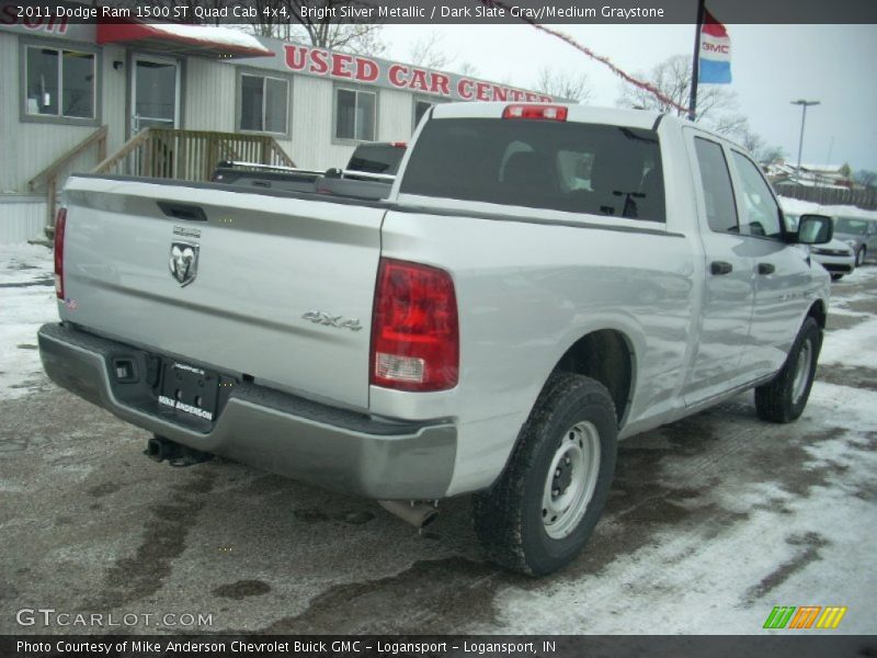 Bright Silver Metallic / Dark Slate Gray/Medium Graystone 2011 Dodge Ram 1500 ST Quad Cab 4x4