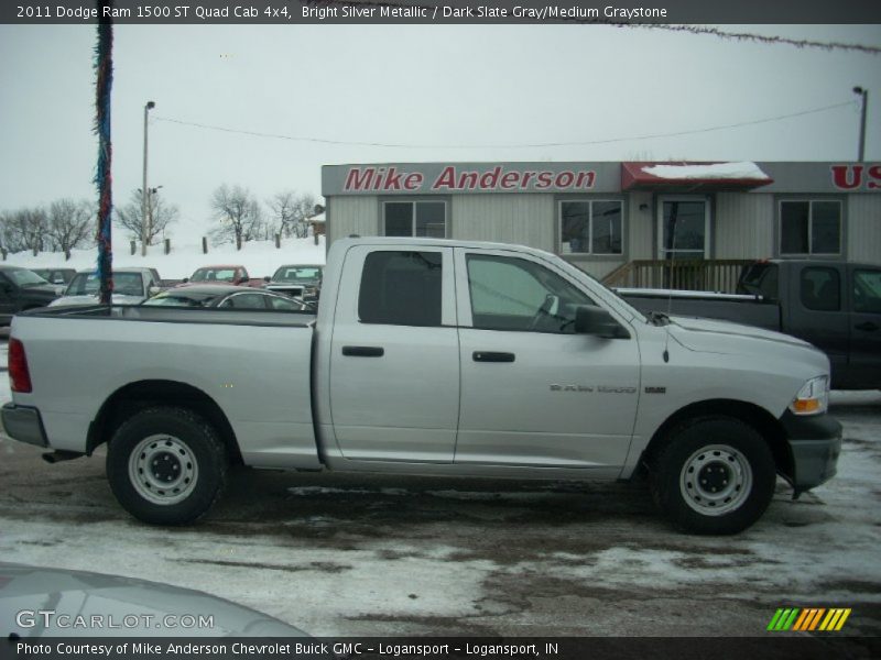 Bright Silver Metallic / Dark Slate Gray/Medium Graystone 2011 Dodge Ram 1500 ST Quad Cab 4x4