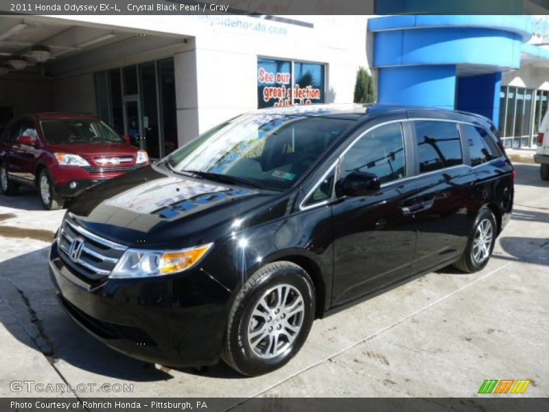 Crystal Black Pearl / Gray 2011 Honda Odyssey EX-L