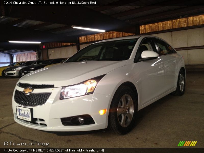 Summit White / Jet Black/Sport Red 2014 Chevrolet Cruze LT