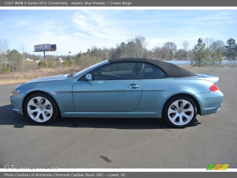 Atlantic Blue Metallic / Cream Beige 2007 BMW 6 Series 650i Convertible