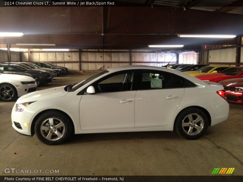 Summit White / Jet Black/Sport Red 2014 Chevrolet Cruze LT