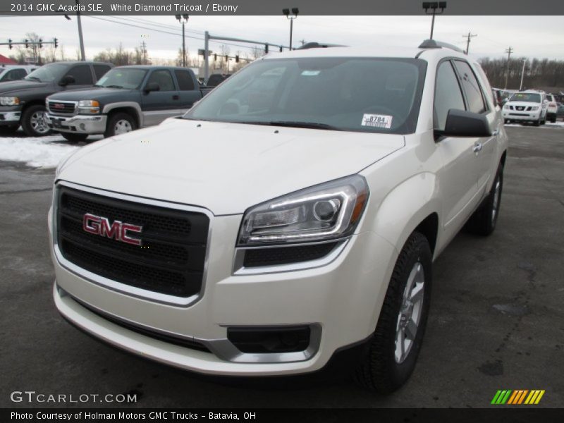 White Diamond Tricoat / Ebony 2014 GMC Acadia SLE