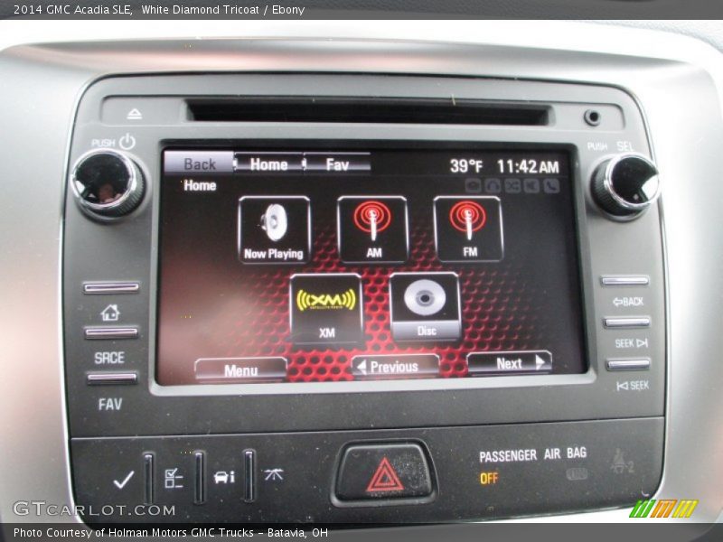 White Diamond Tricoat / Ebony 2014 GMC Acadia SLE