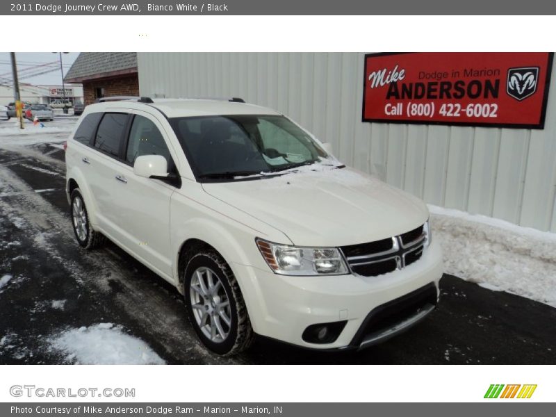 Bianco White / Black 2011 Dodge Journey Crew AWD