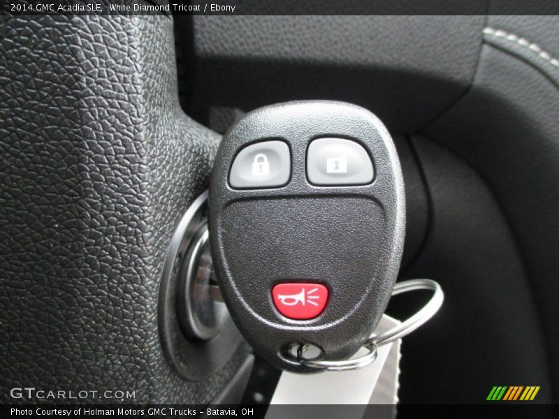 White Diamond Tricoat / Ebony 2014 GMC Acadia SLE