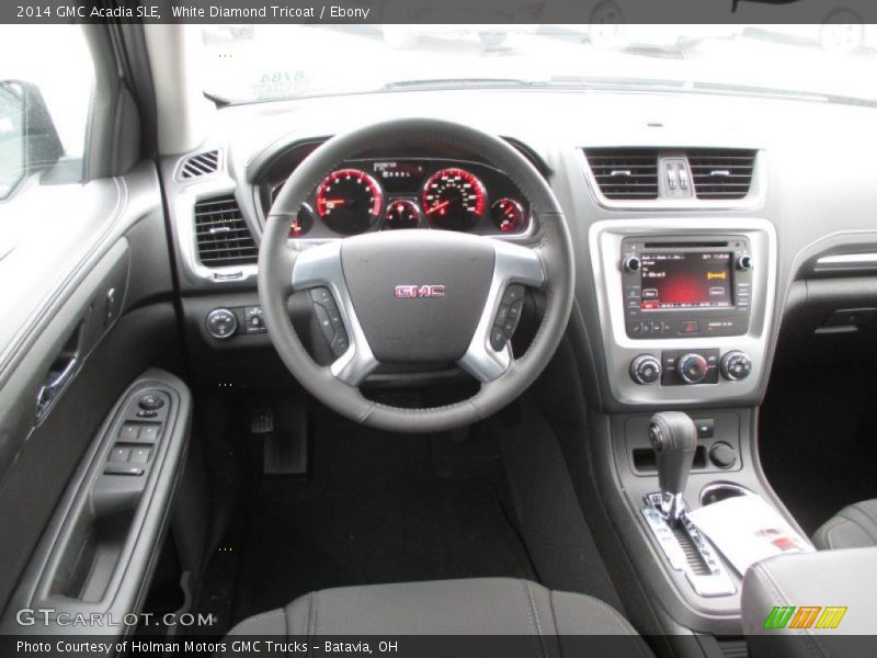 White Diamond Tricoat / Ebony 2014 GMC Acadia SLE