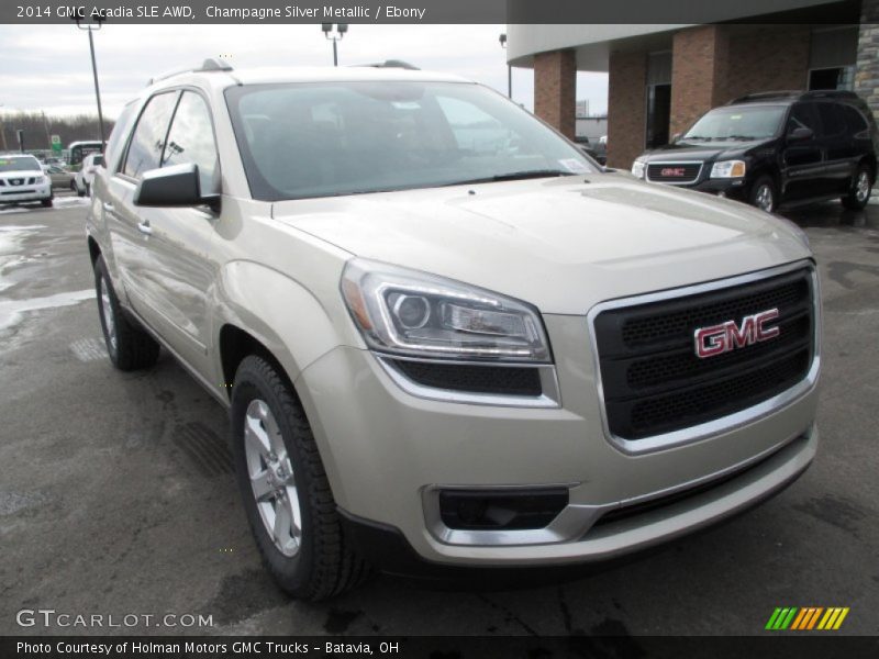 Champagne Silver Metallic / Ebony 2014 GMC Acadia SLE AWD