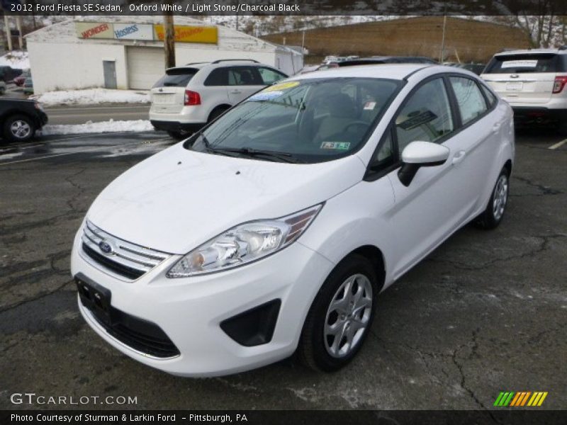 Oxford White / Light Stone/Charcoal Black 2012 Ford Fiesta SE Sedan