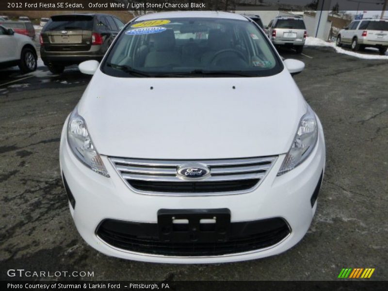 Oxford White / Light Stone/Charcoal Black 2012 Ford Fiesta SE Sedan