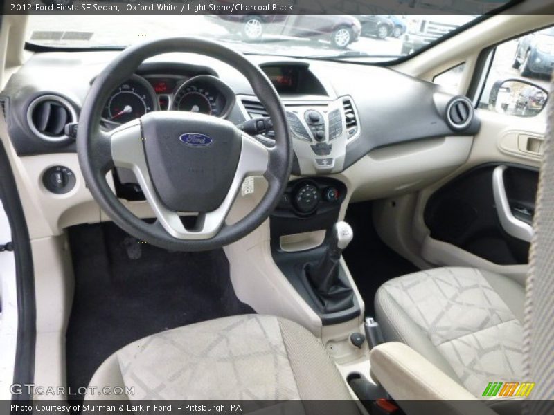 Oxford White / Light Stone/Charcoal Black 2012 Ford Fiesta SE Sedan