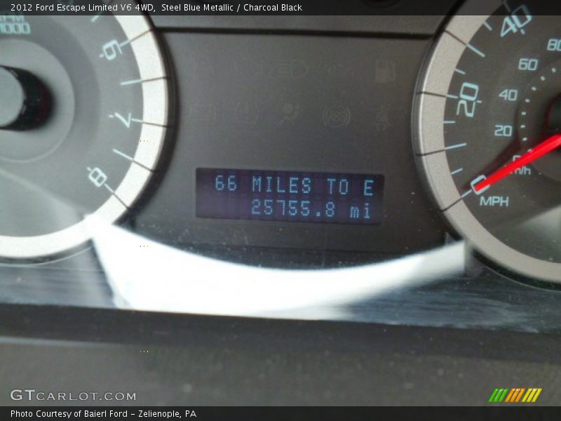 Steel Blue Metallic / Charcoal Black 2012 Ford Escape Limited V6 4WD