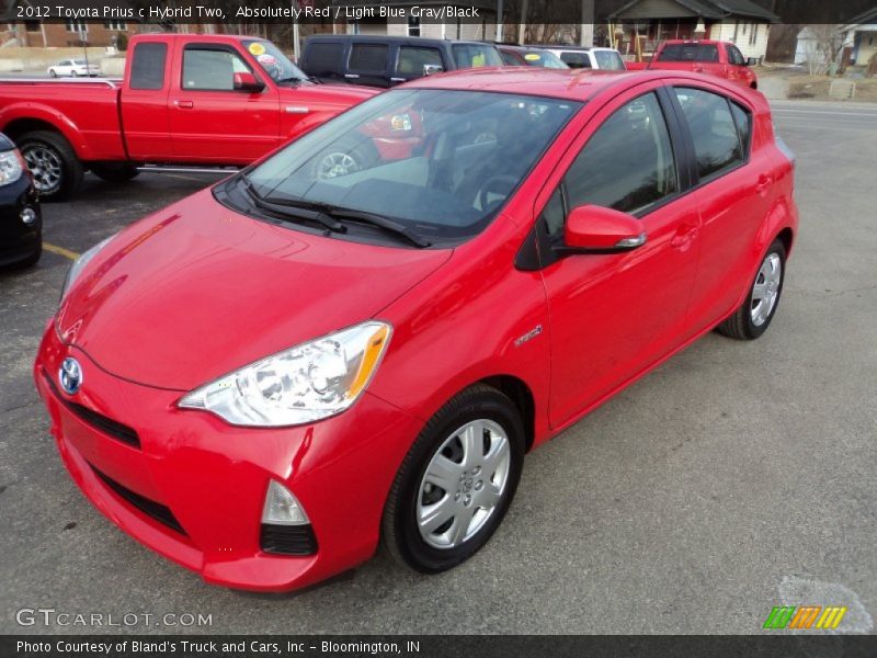 Absolutely Red / Light Blue Gray/Black 2012 Toyota Prius c Hybrid Two