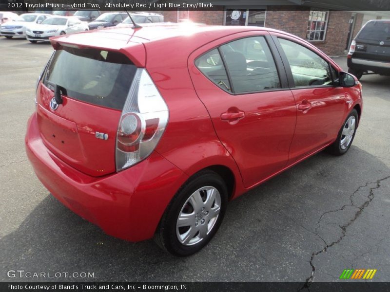 Absolutely Red / Light Blue Gray/Black 2012 Toyota Prius c Hybrid Two
