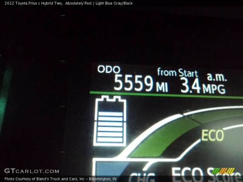 Absolutely Red / Light Blue Gray/Black 2012 Toyota Prius c Hybrid Two
