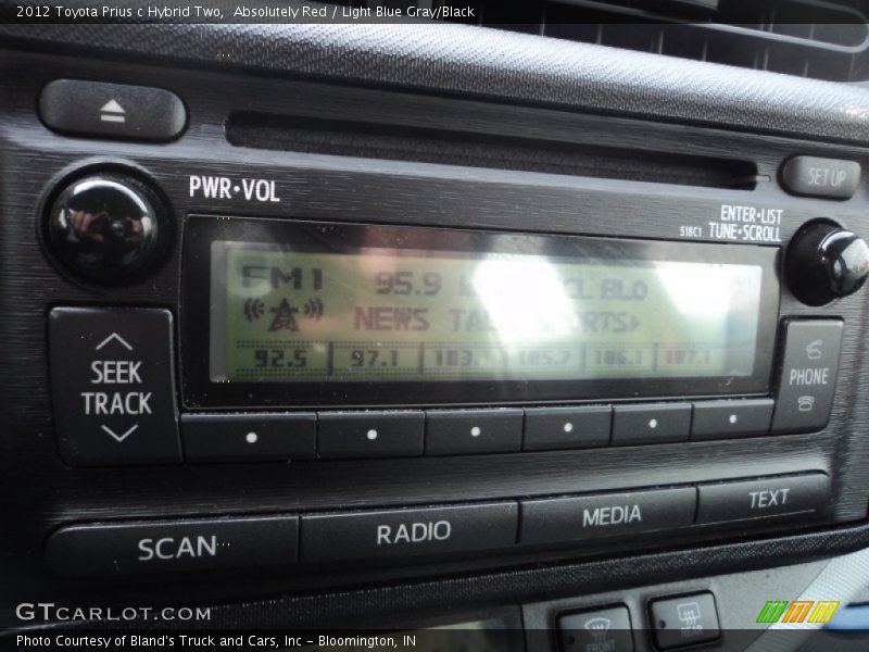 Absolutely Red / Light Blue Gray/Black 2012 Toyota Prius c Hybrid Two