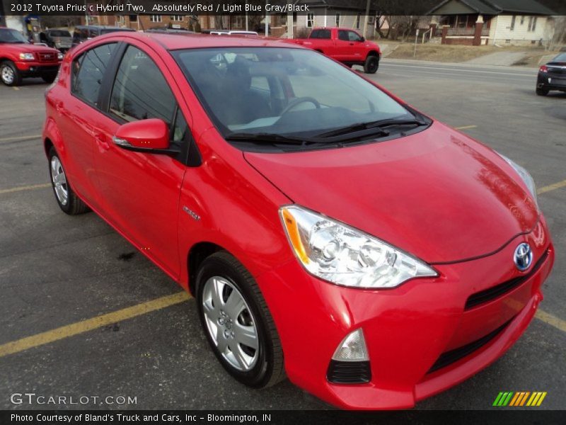 Absolutely Red / Light Blue Gray/Black 2012 Toyota Prius c Hybrid Two