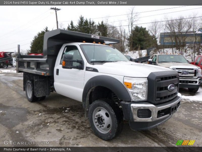 Front 3/4 View of 2014 F450 Super Duty XL Regular Cab 4x4 Dump Truck
