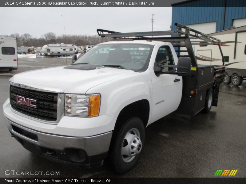 Summit White / Dark Titanium 2014 GMC Sierra 3500HD Regular Cab Utility Truck