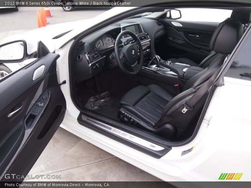 Alpine White / Black Nappa Leather 2012 BMW 6 Series 650i Coupe