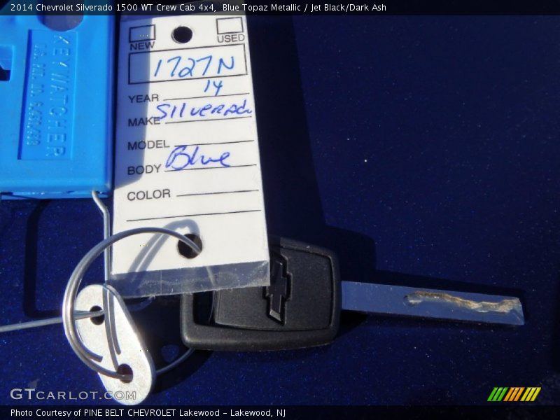 Blue Topaz Metallic / Jet Black/Dark Ash 2014 Chevrolet Silverado 1500 WT Crew Cab 4x4