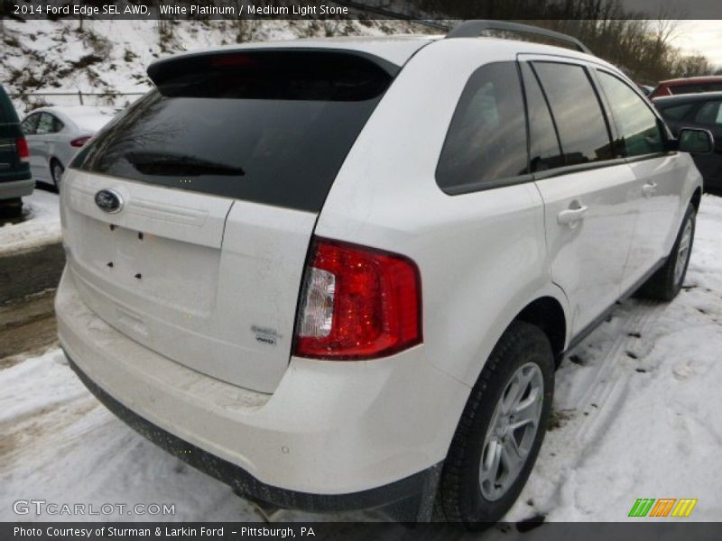 White Platinum / Medium Light Stone 2014 Ford Edge SEL AWD