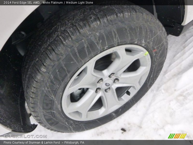 White Platinum / Medium Light Stone 2014 Ford Edge SEL AWD