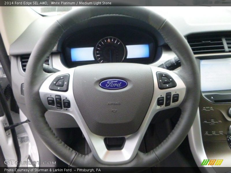 White Platinum / Medium Light Stone 2014 Ford Edge SEL AWD