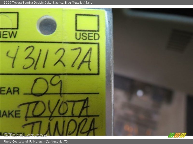 Nautical Blue Metallic / Sand 2009 Toyota Tundra Double Cab
