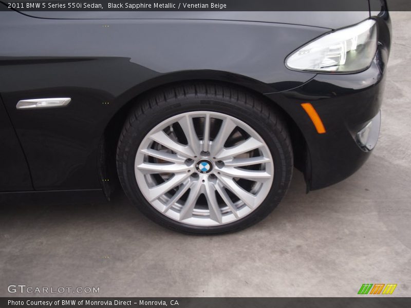 Black Sapphire Metallic / Venetian Beige 2011 BMW 5 Series 550i Sedan