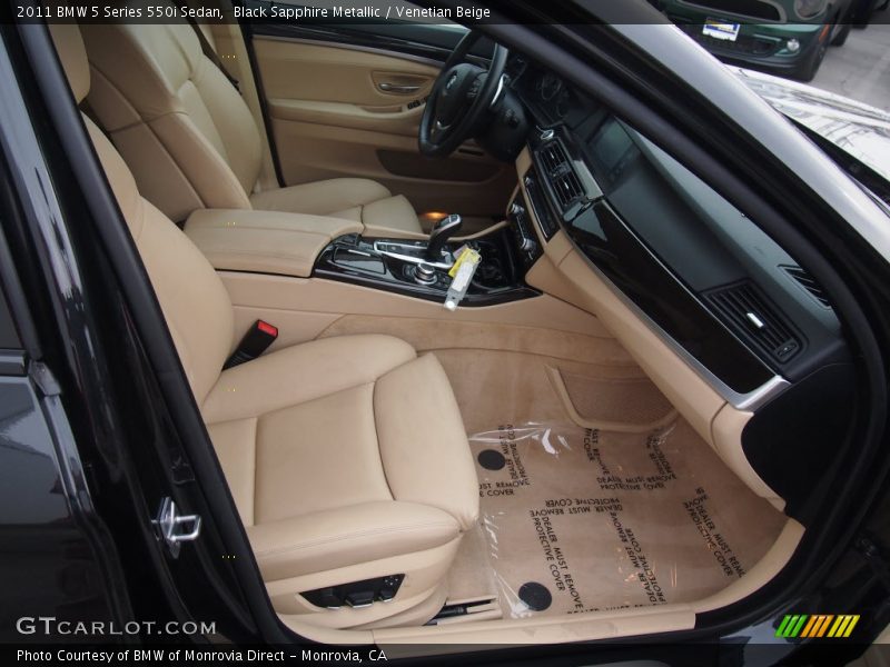Black Sapphire Metallic / Venetian Beige 2011 BMW 5 Series 550i Sedan