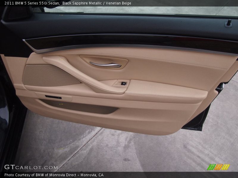 Black Sapphire Metallic / Venetian Beige 2011 BMW 5 Series 550i Sedan