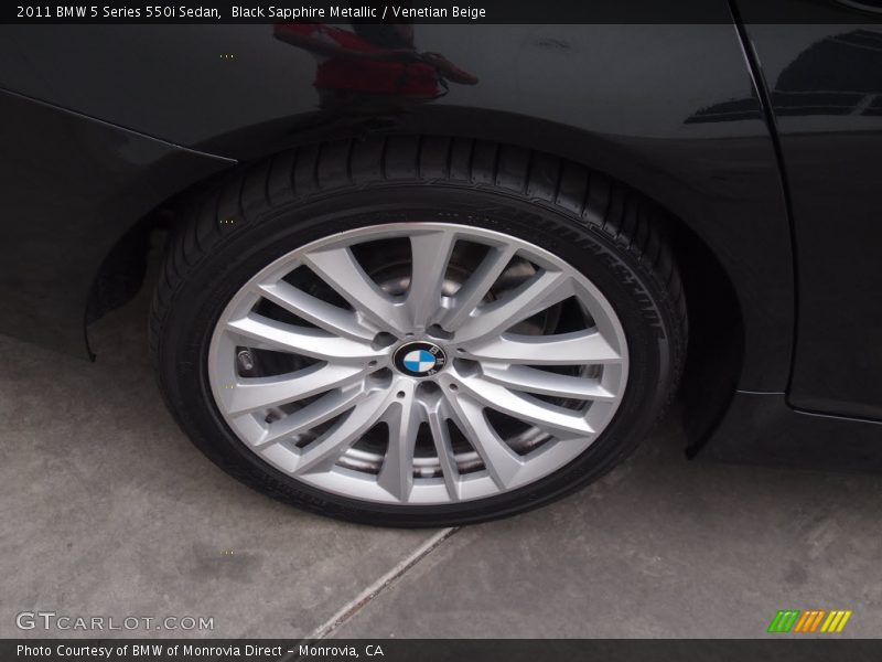 Black Sapphire Metallic / Venetian Beige 2011 BMW 5 Series 550i Sedan