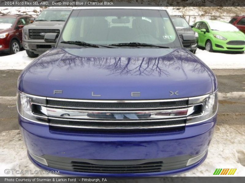 Deep Impact Blue / Charcoal Black 2014 Ford Flex SEL AWD