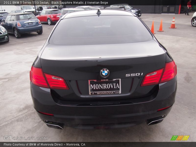 Black Sapphire Metallic / Venetian Beige 2011 BMW 5 Series 550i Sedan