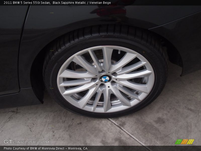 Black Sapphire Metallic / Venetian Beige 2011 BMW 5 Series 550i Sedan