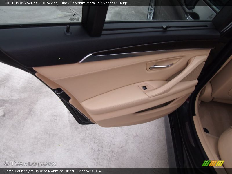 Black Sapphire Metallic / Venetian Beige 2011 BMW 5 Series 550i Sedan