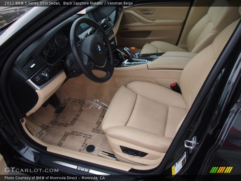Black Sapphire Metallic / Venetian Beige 2011 BMW 5 Series 550i Sedan