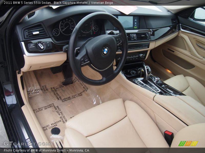 Black Sapphire Metallic / Venetian Beige 2011 BMW 5 Series 550i Sedan