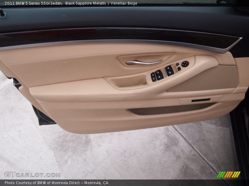 Black Sapphire Metallic / Venetian Beige 2011 BMW 5 Series 550i Sedan