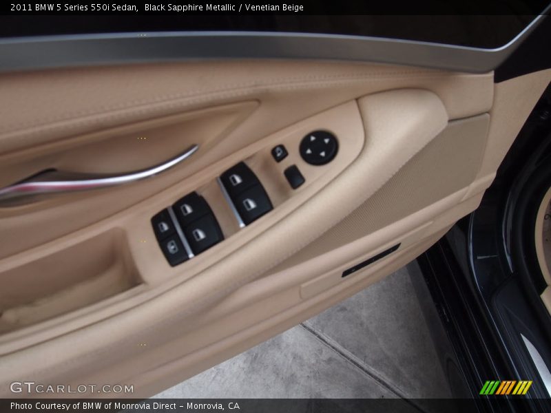 Black Sapphire Metallic / Venetian Beige 2011 BMW 5 Series 550i Sedan