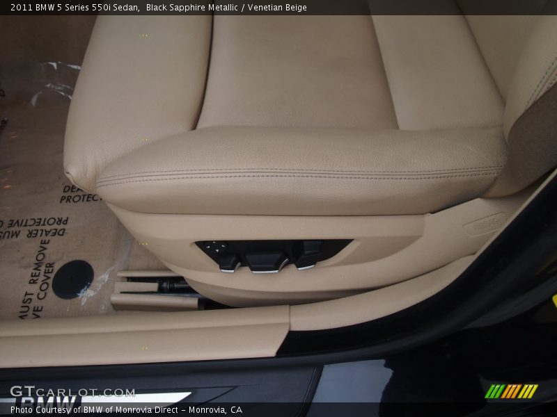 Black Sapphire Metallic / Venetian Beige 2011 BMW 5 Series 550i Sedan