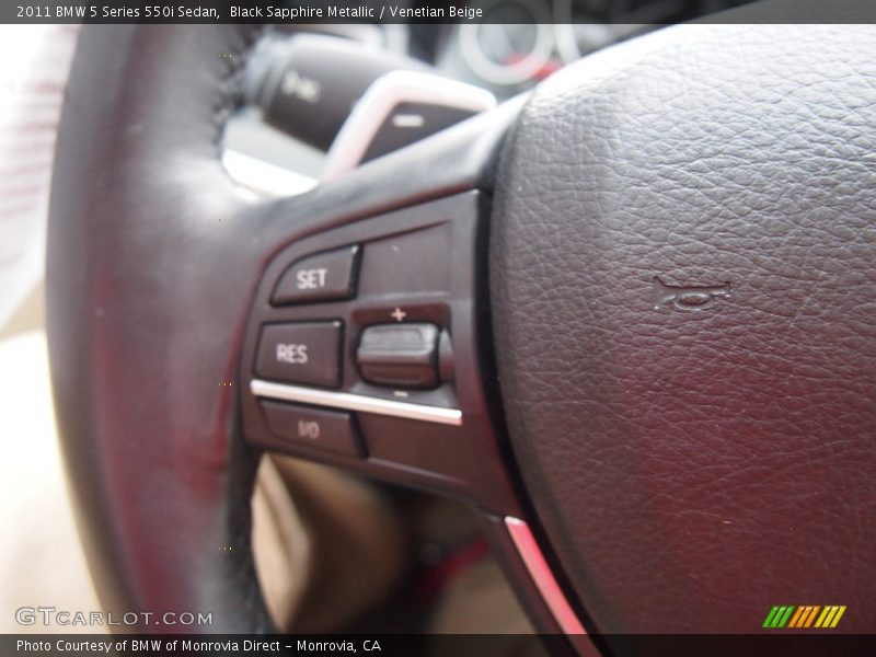 Black Sapphire Metallic / Venetian Beige 2011 BMW 5 Series 550i Sedan