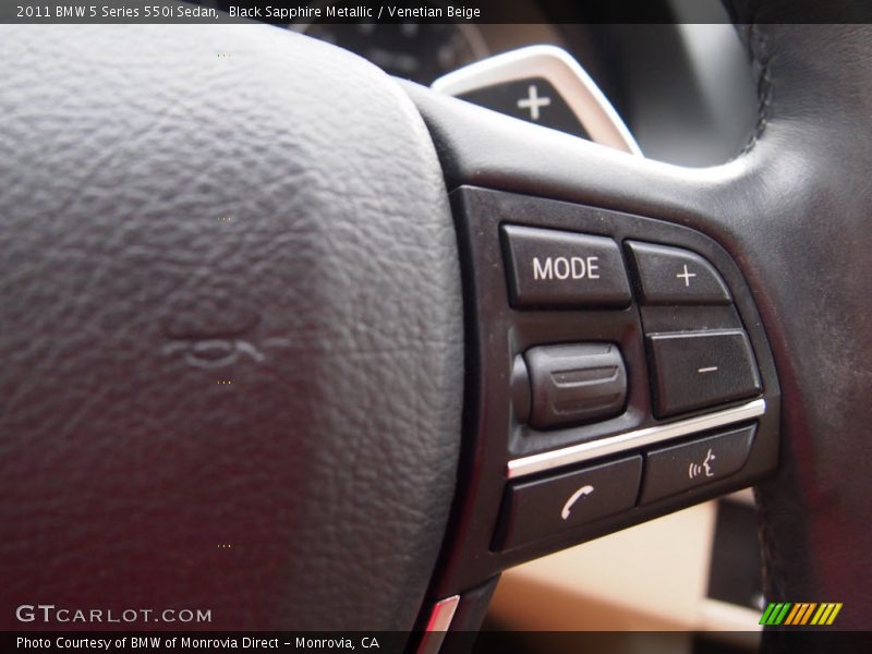 Black Sapphire Metallic / Venetian Beige 2011 BMW 5 Series 550i Sedan