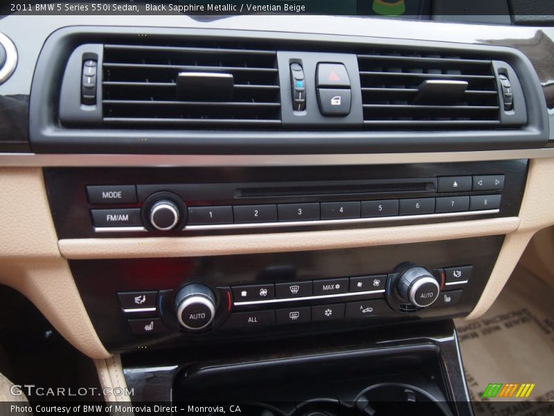 Black Sapphire Metallic / Venetian Beige 2011 BMW 5 Series 550i Sedan