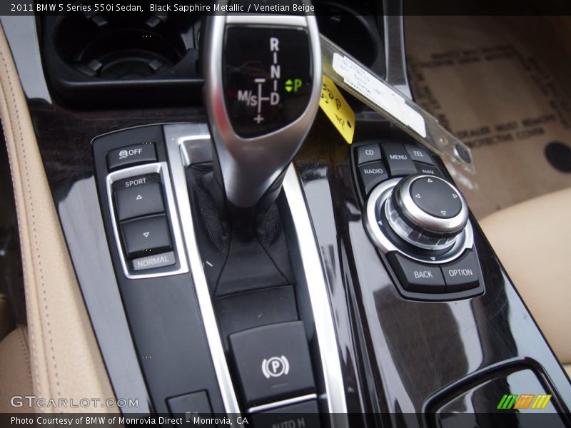Black Sapphire Metallic / Venetian Beige 2011 BMW 5 Series 550i Sedan