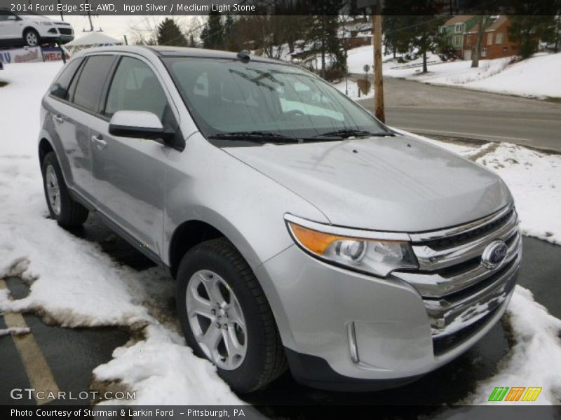 Ingot Silver / Medium Light Stone 2014 Ford Edge SEL AWD