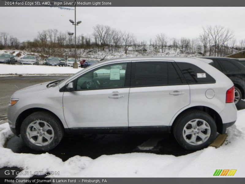 Ingot Silver / Medium Light Stone 2014 Ford Edge SEL AWD