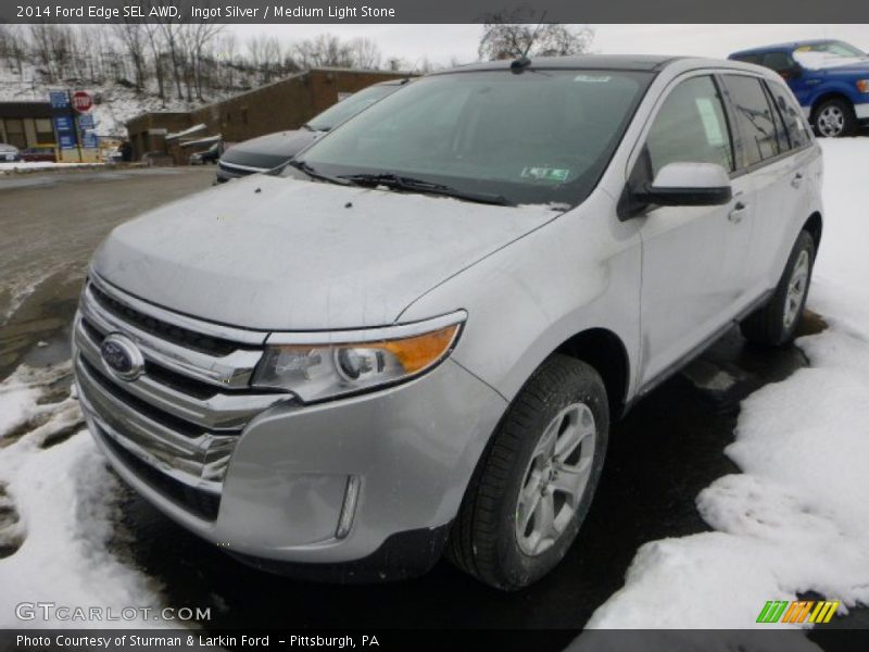 Ingot Silver / Medium Light Stone 2014 Ford Edge SEL AWD